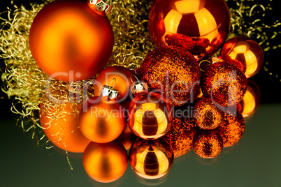 christmas decoration in orange on black