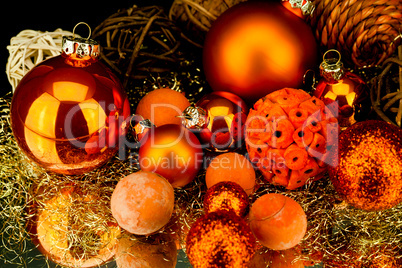 christmas decoration in orange on black