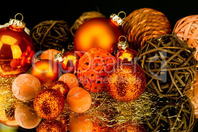 christmas decoration in orange on black