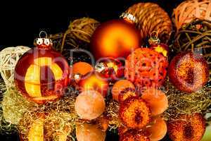 christmas decoration in orange on black