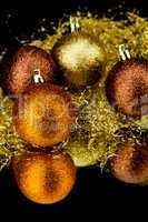 christmas decoration in orange on black