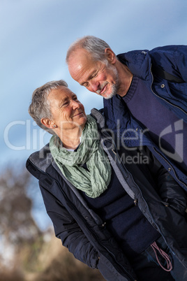 happy senior couple elderly people together outdoor