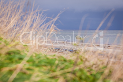 beautiful landscape dunes baltic sea in autumn winter