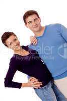 young happy couple smiling in love isolated