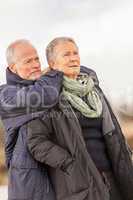 happy senior couple elderly people together outdoor