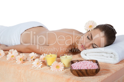 young attractive smilig woman doing wellness spa