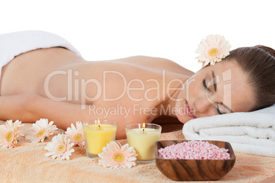 young attractive smilig woman doing wellness spa