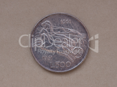 Italian 500 Lire coin