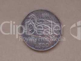 Italian 500 Lire coin