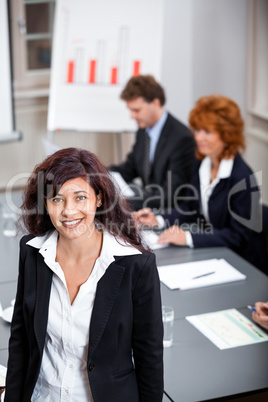 business team in office meeting presentation conference