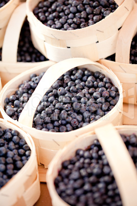 healthy fresh blueberries macro closeup on market outdoor