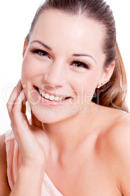 natural beautiful woman face closeup portrait