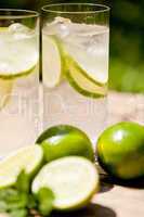 fresh cold refreshment drink mineral water soda with lime and mint