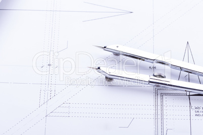 architect blueprints equipment objects workplace