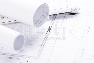 architect blueprints equipment objects workplace