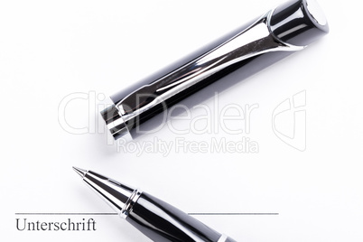 macro closeup sign document contract pen filler