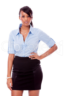 young african woman with big smile isolated
