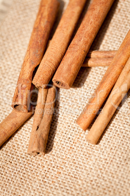 aromatic cinnamon sticks detail macro closeup