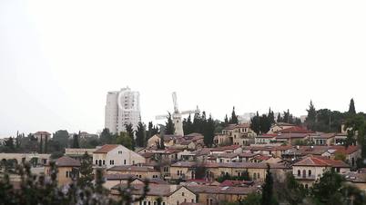 Panorama of West Jerusalem Yemin Moshe neighborhood .