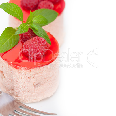 fresh raspberry cake mousse dessert