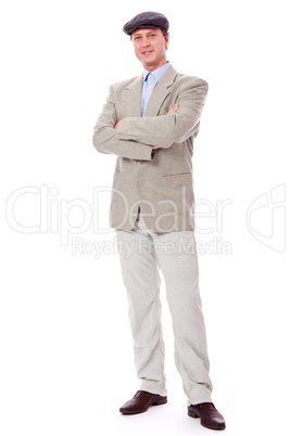 adult successful smiling man in casual business outfit isolated