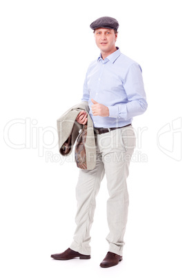 adult successful smiling man in casual business outfit isolated
