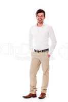 young business man in casual outfit smiling