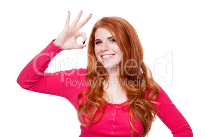 young smiling redhead woman portrait isolated expression
