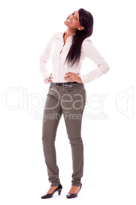 young african woman with big smile isolated