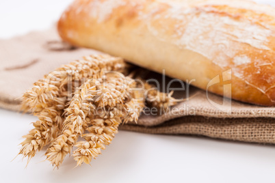 fresh baked white ciabatta bread baguette objects