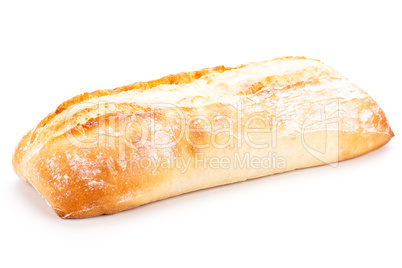 fresh italian chiabatta bread isolated on white