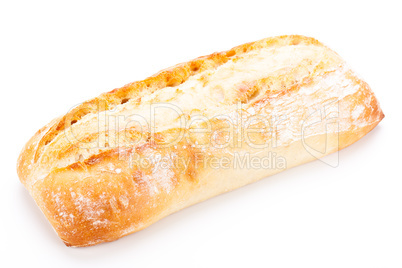 fresh italian chiabatta bread isolated on white