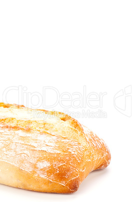 fresh italian chiabatta bread isolated on white