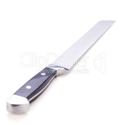 kitchen knife for bread object isolated on white