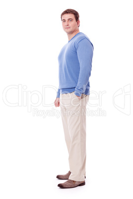 adult caucasian man in casual outfit isolated