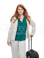 Business woman carrying luggage