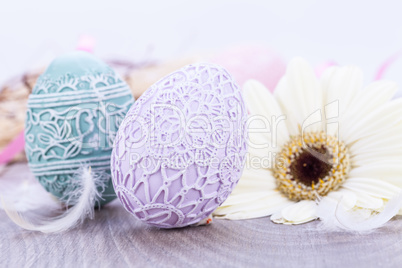 beautiful easter egg decoration colorfull eggs seasonal pastel