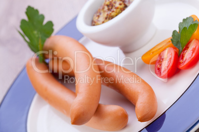 tasty traditional pork sausages frankfurter snack food