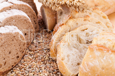 fresh tasty mixed bread slice bakery loaf