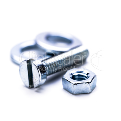 silver steel hexagonal screw tool objects macro