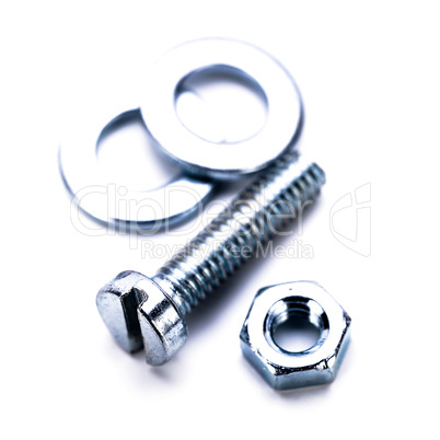 silver steel hexagonal screw tool objects macro
