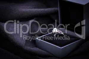 Diamond engagement ring in a box