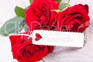 Valentines gift of beautiful red roses