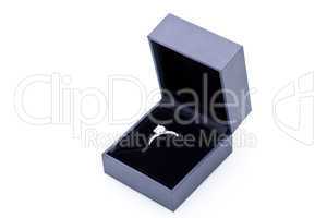 Jewelry box with elegant silver ring