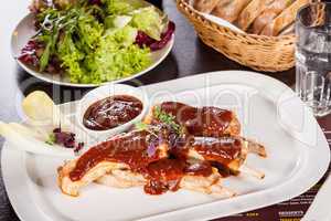 Delicious grilled pork ribs