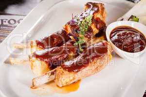 Delicious grilled pork ribs