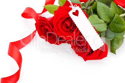 Valentines gift of beautiful red roses