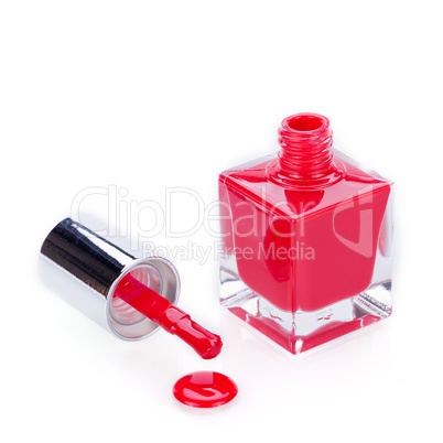 Modern stylish red nail varnish or lacquer