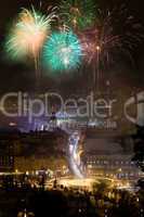 New Year fireworks in Brasov, Romania
