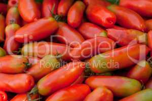 fresh red tomatoes on market